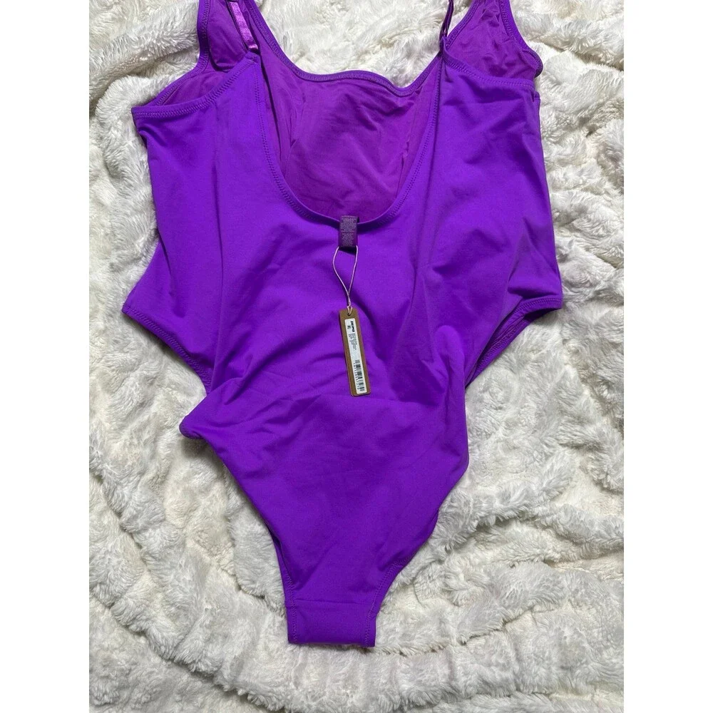 Skims Signature Swim Scoop Neck Violet 4x